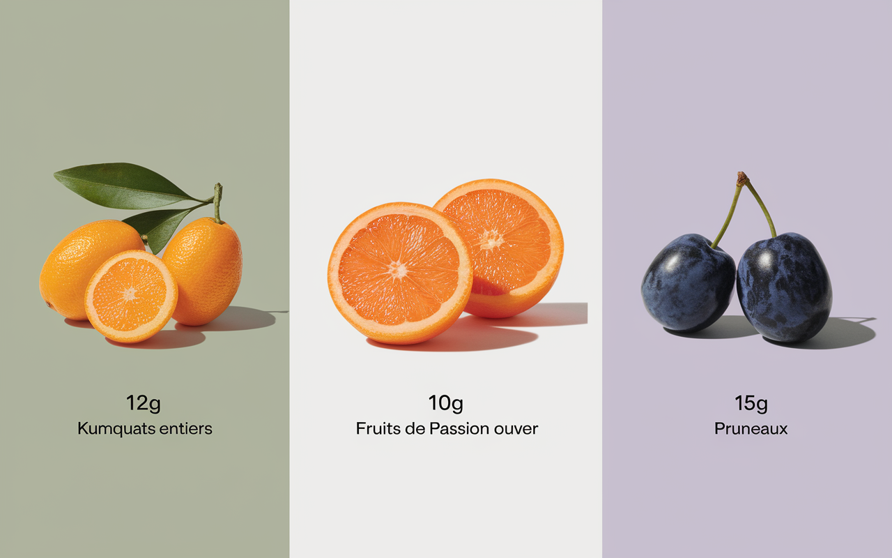 kumquat pruneaux fruits de la passion riches en fibres SEO
