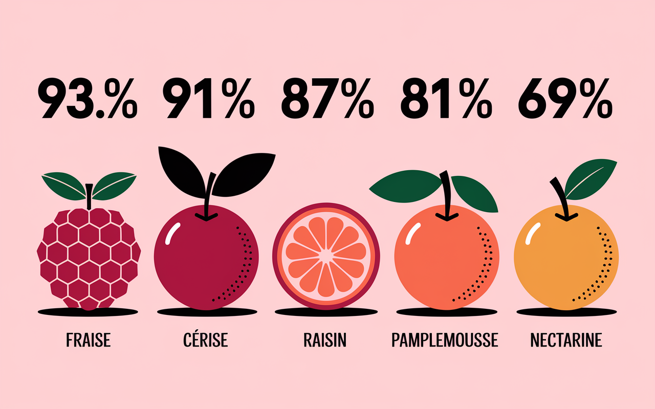 Fruits à risque en 2025 – chiffres clés contamination