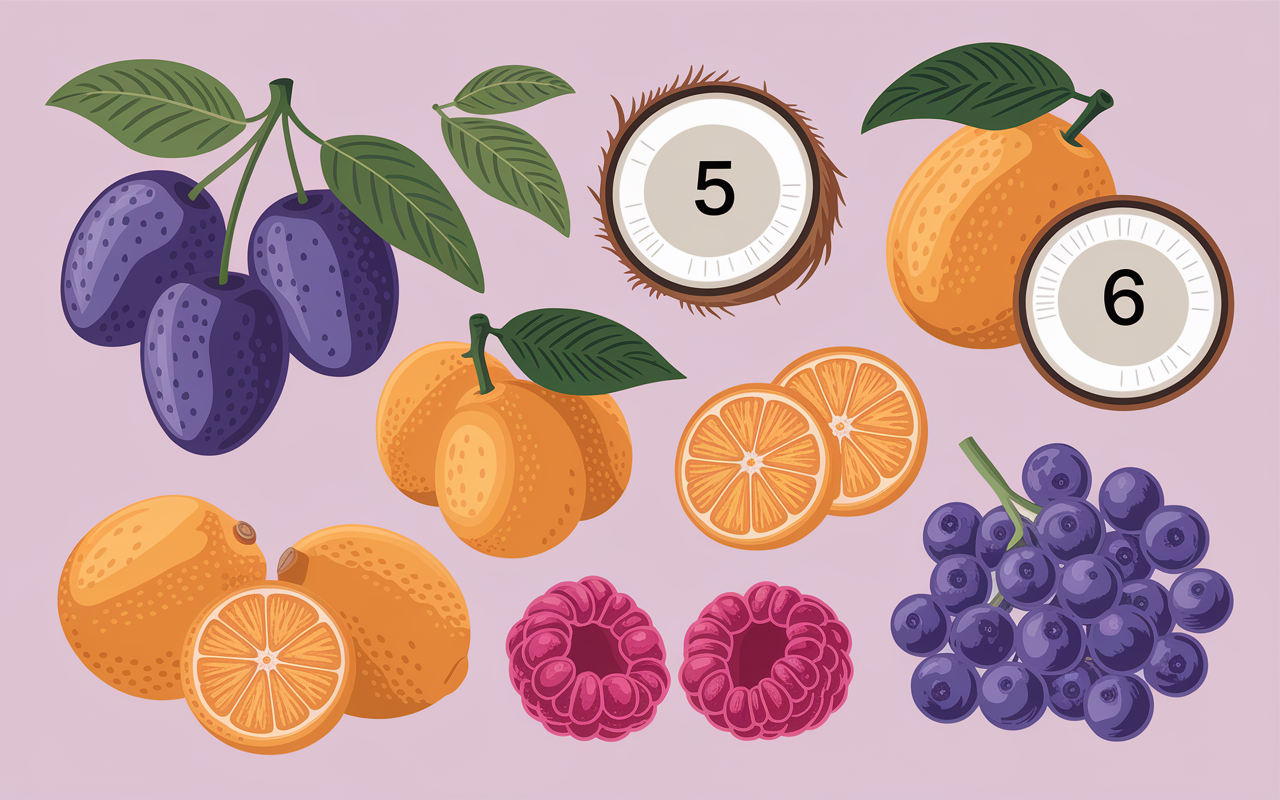Classement fruits riches en fibres illustration sans visage