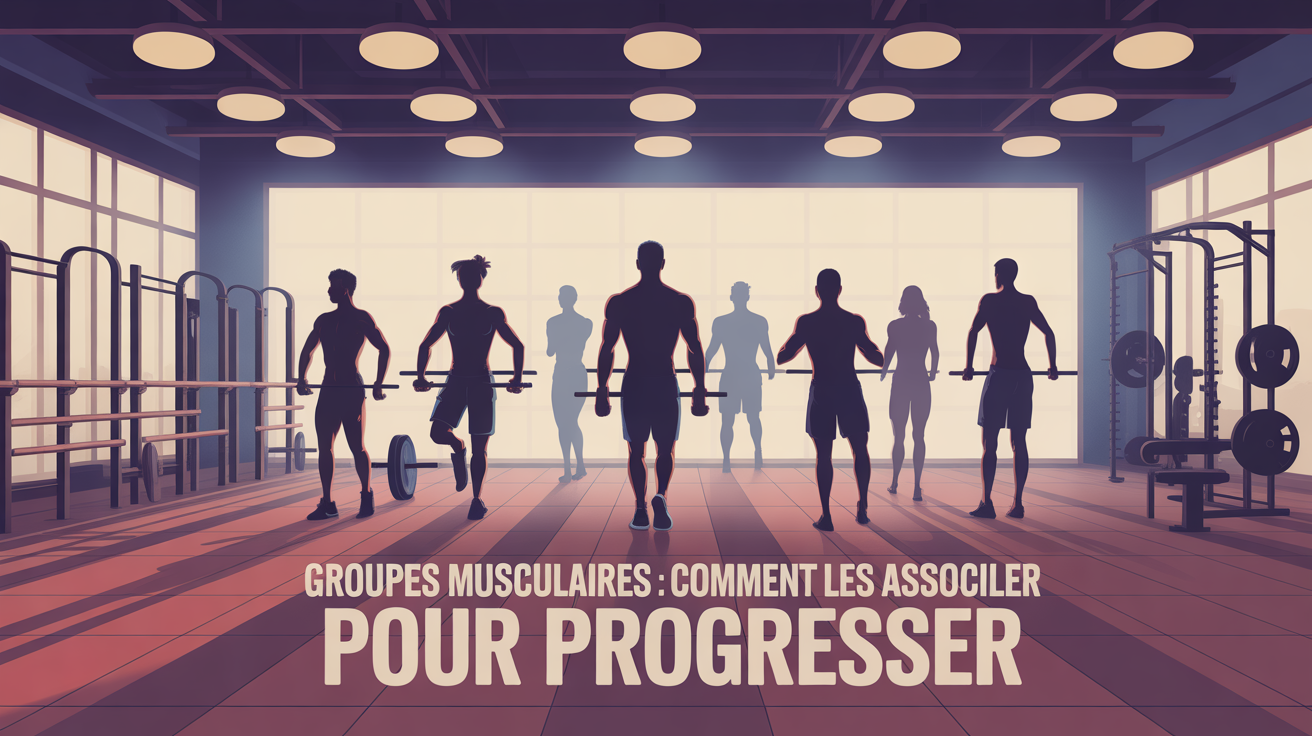 Salle musculation illustration groupes musculaires associer progresser