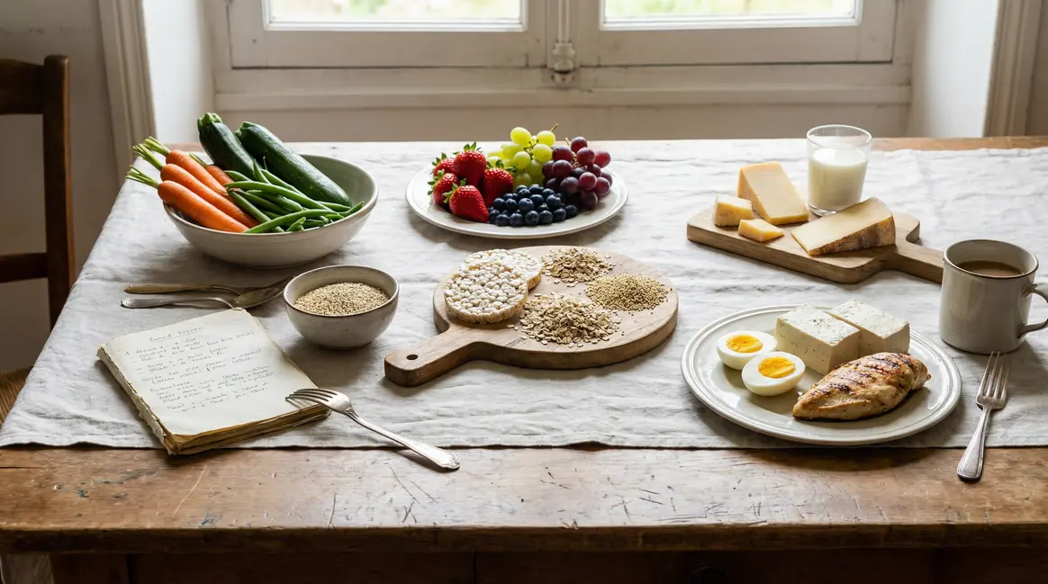 Table avec aliments faibles FODMAP par catégorie
