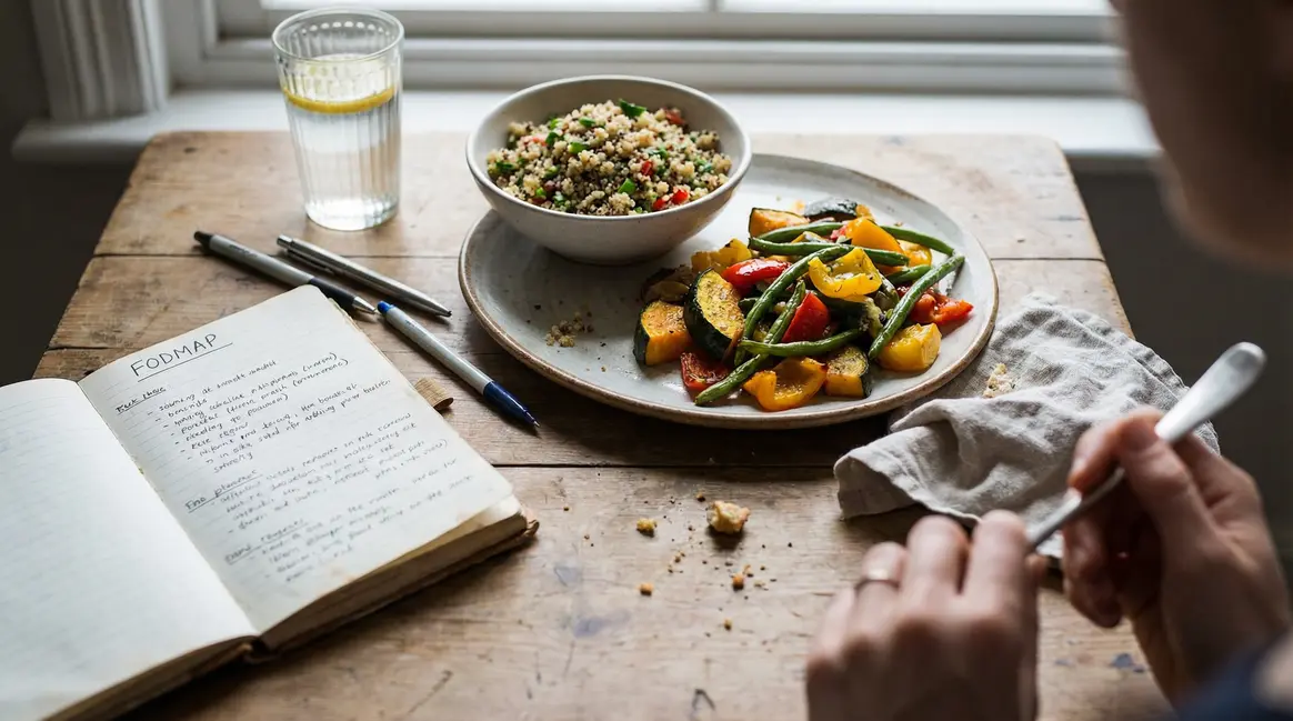 Assiette legumes carnet FODMAP alimentation digeste