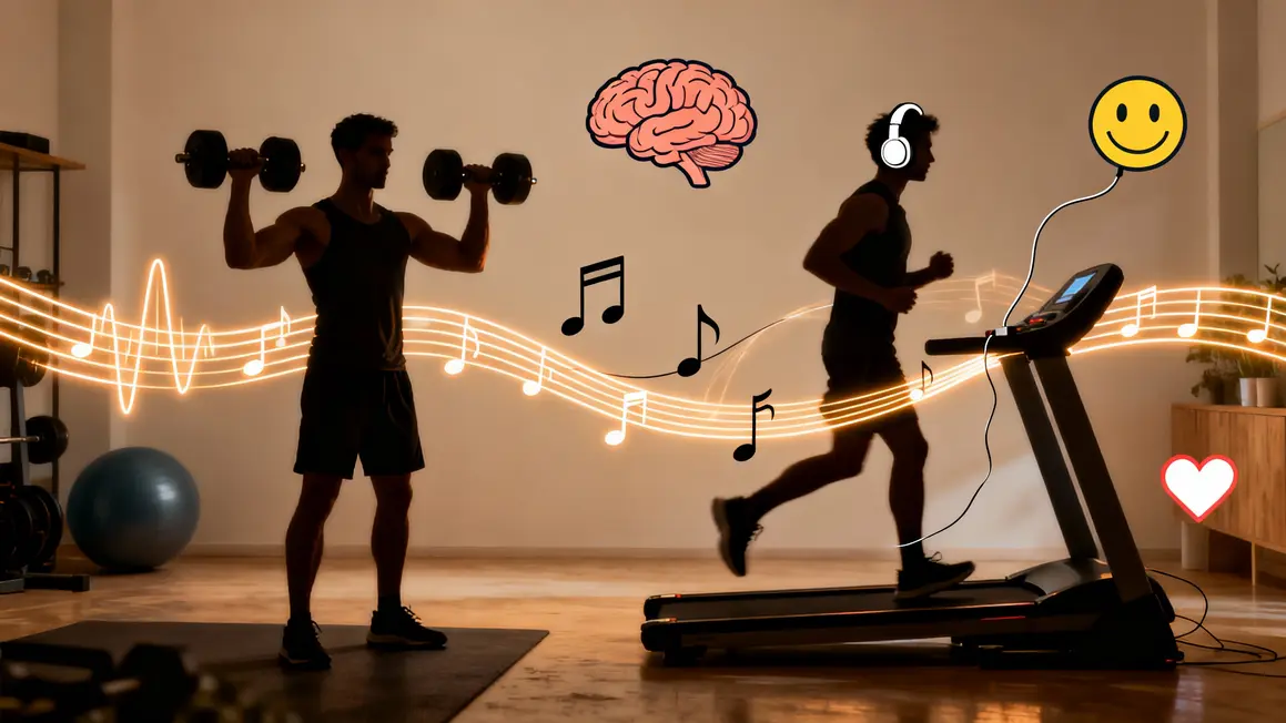 Illustration effets musique effort sportif motivation