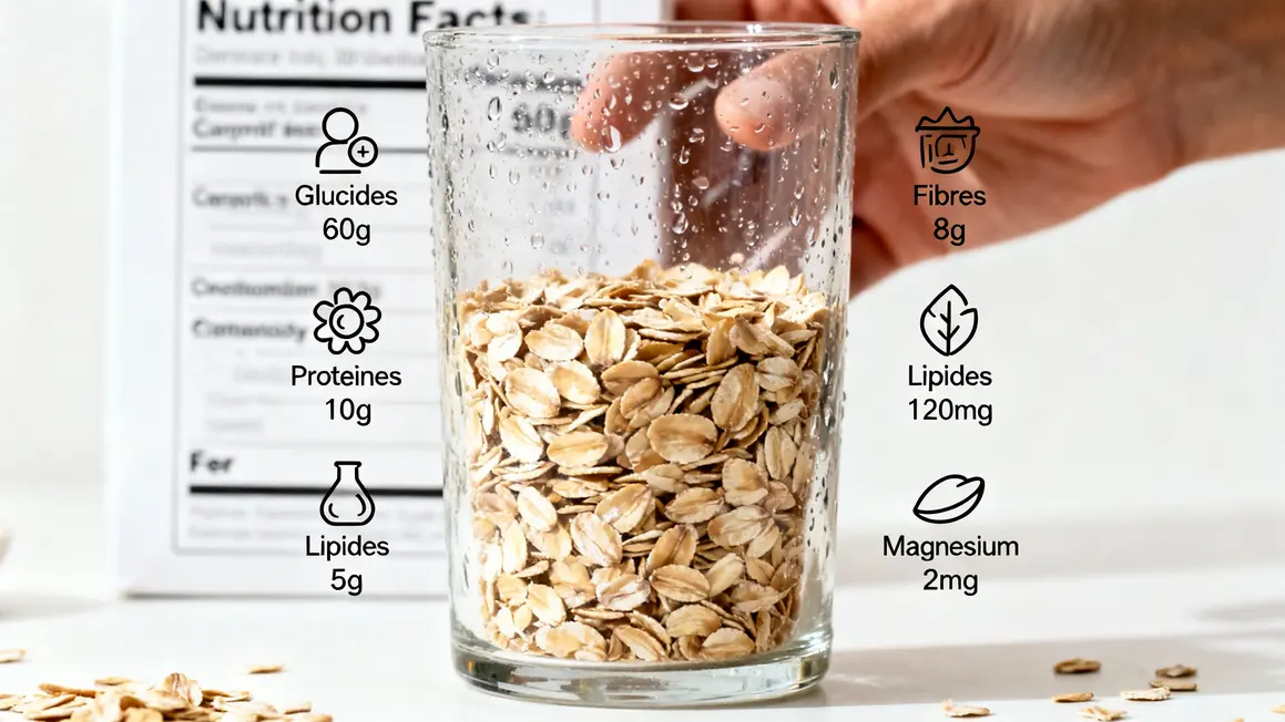 Tableau nutritionnel flocons d’avoine glucides fibres