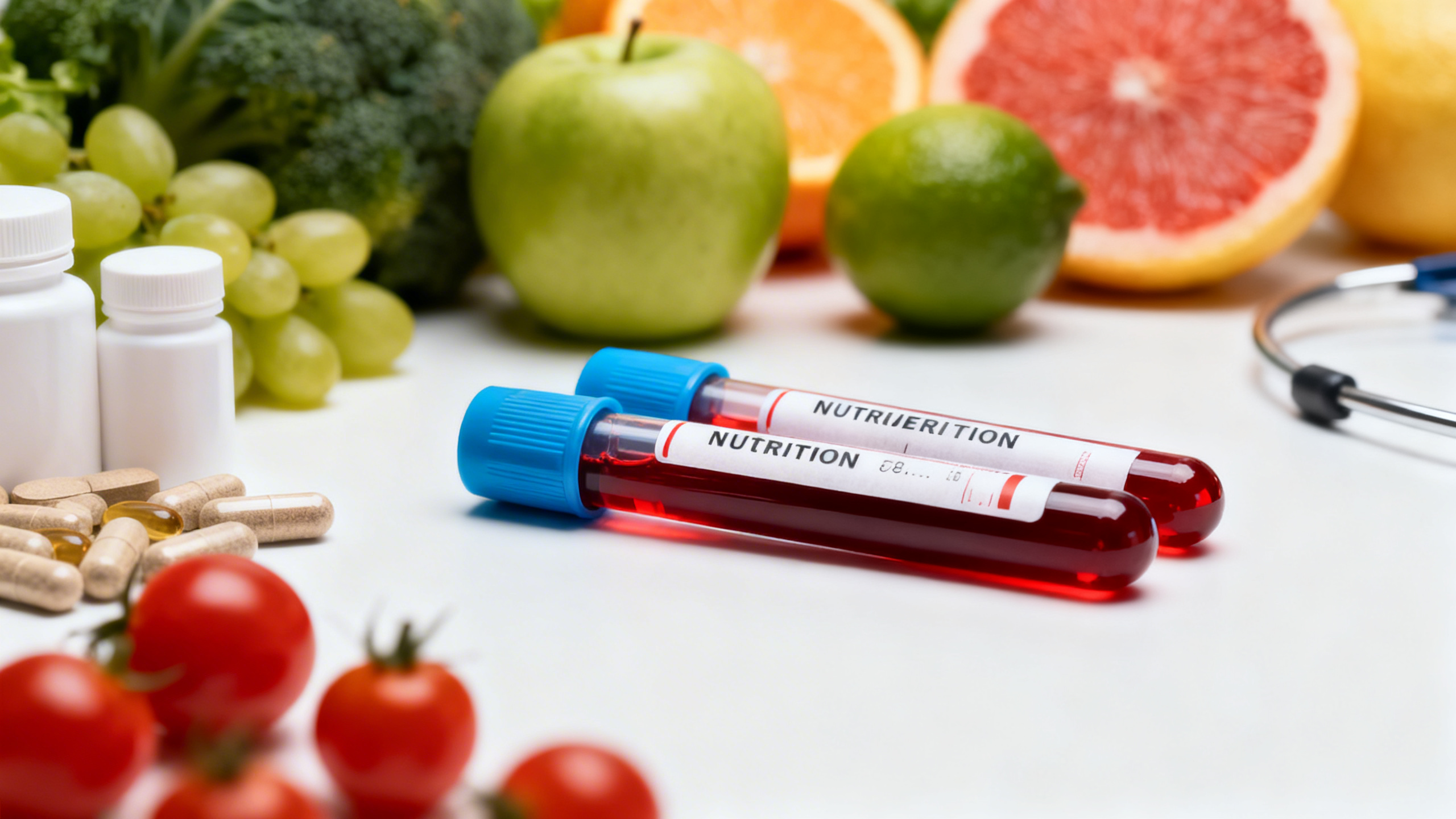 Tubes de prélèvement sanguin avec compléments et aliments pour bilan nutritionnel
