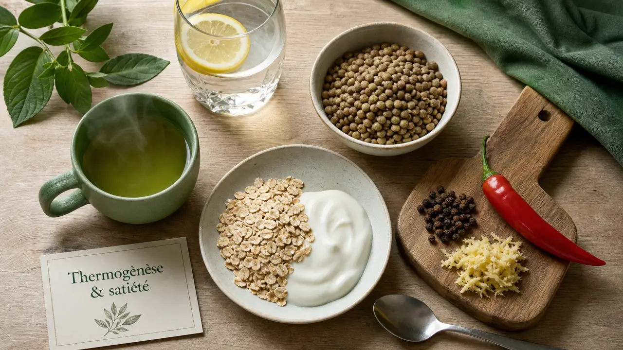 Aliments brûle graisse : thé vert, avoine et lentilles pour thermogenèse et satiété